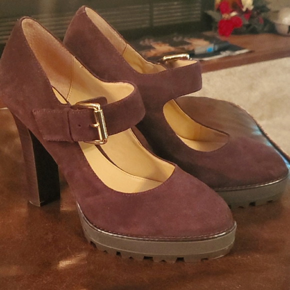 Michael Kors Shoes - Michael Kors Brown Suede Platform Mary Janes